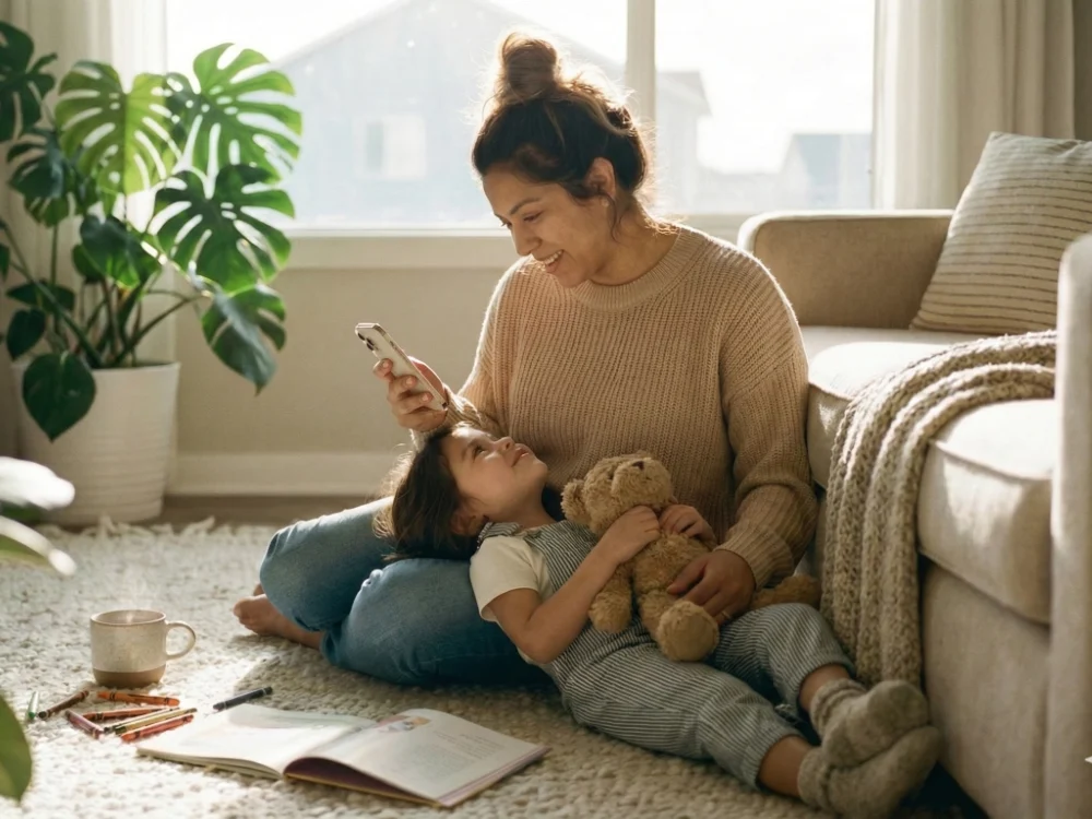 Mother and child bonding moment