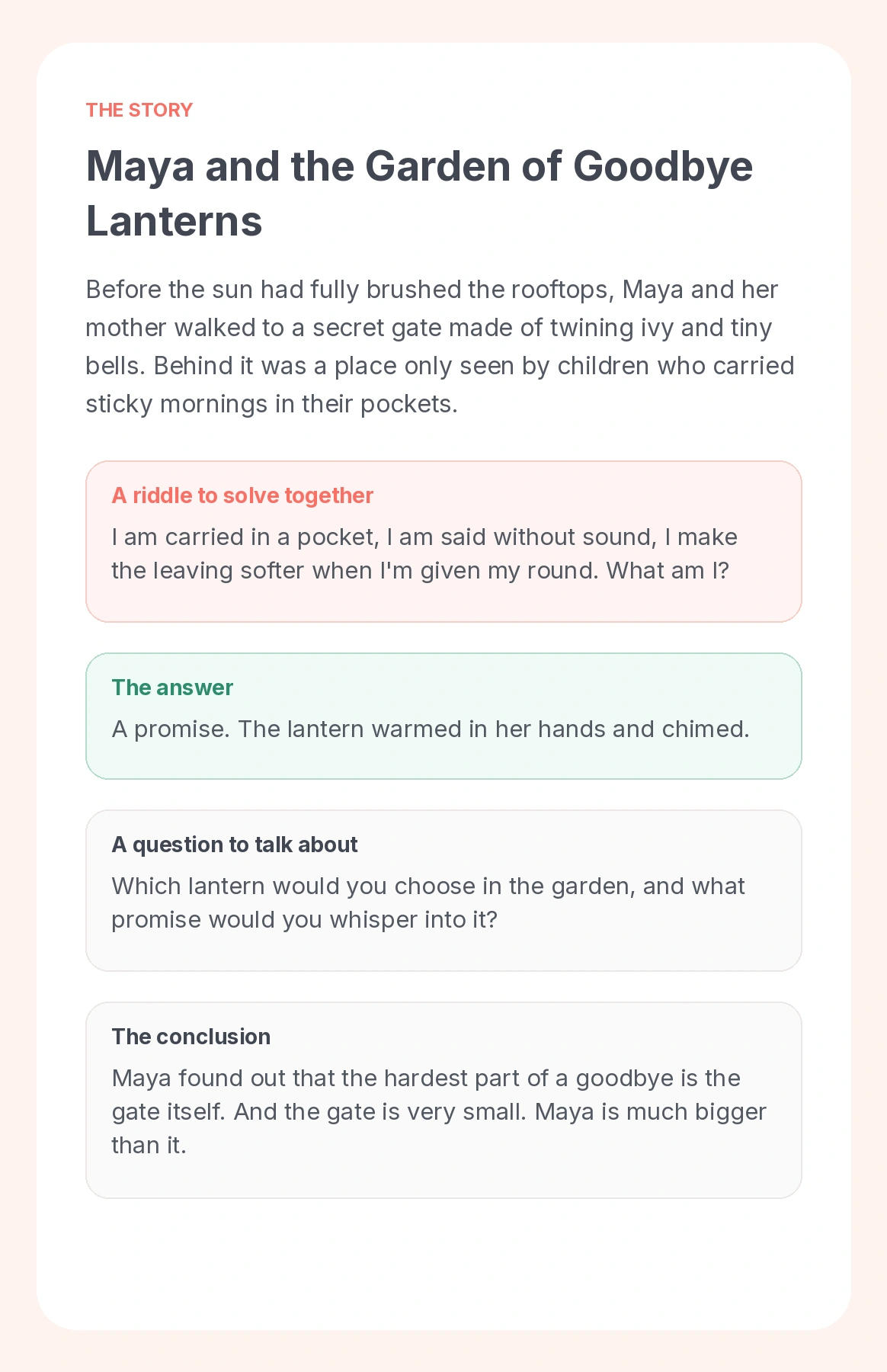 Mishami: the story, with a riddle and a question woven in